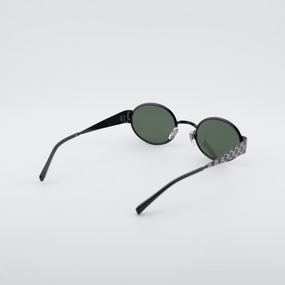 Gucci GG1854S 001 Sunglasses Ruthenium with GG Pattern Oval Frame, Grey Lenses - Picture 4 of 10